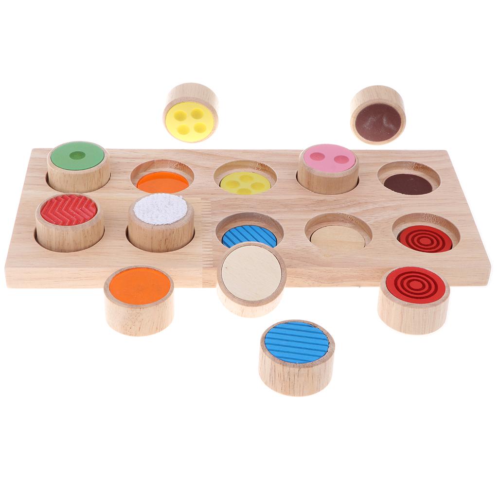 Touch and Match Board for toy kids Classroom Activity, Wooden Colorful Tactile