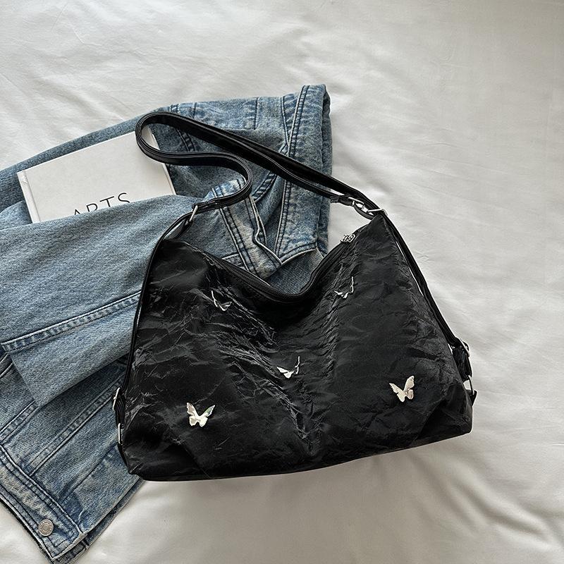 Мягкая кожа бабочка большая вместимость высокая ценность нежная наплечная сумка 2025 лето новая женская наплечная сумка-мессенджер тоут