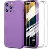 Case + 2 Tempered Glasses for iPhone 16 Pro Max - Slim Shockproof Anti-Scratch Silicone Protection Purple