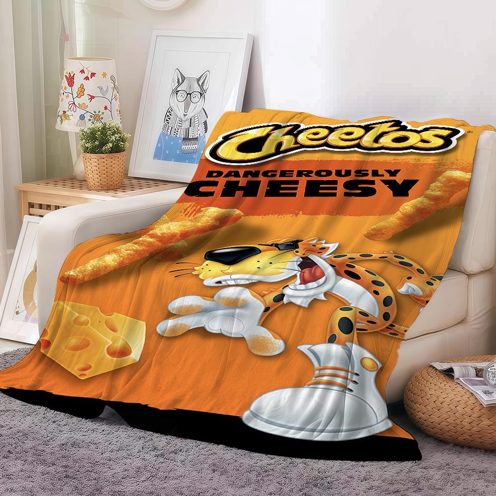 Модное одеяло с принтом еды C-Cheetos для дивана, офиса, кровати, самолета, путешествий, сна, чтения, отдыха, кемпинга. Мягкое и теплое.
