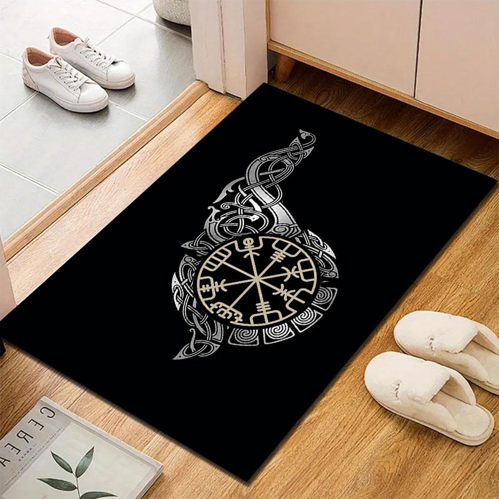 Nordic Symbol with Viking Knot Design Patterned carpet, suitable as a non slip play mat for the living room and bedroom sofa