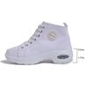 2024 New Style Women's Breathable High-Top Canvas Shoes: Elevate Your Height and Style with These Sports-inspired Sneakers.