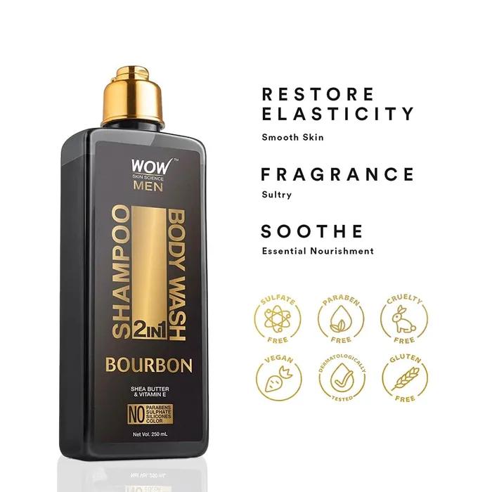 Wow Skin Science Bourbon 2-in-1 Shampoo + Body Wash 250ml