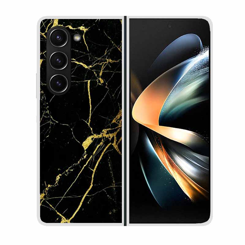 For Samsung Galaxy Z Fold 5 ZFold5 Cases Marble Transparent Shockproof Protection Hard Back Cover For Samsung Z Fold 5 5G Cases