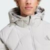 Adidas Теплая удобная спортивная куртка-пуховик с капюшоном унисекс куртки светло-серые JG5928