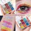 Student Performance Stage Makeup Eyeshadow Palette Glitter Powder Palette Non-Toxic Washable Performance Makeup for Girls Purple Blue