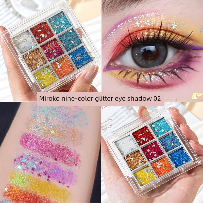 Student Performance Stage Makeup Eyeshadow Palette Glitter Powder Palette Non-Toxic Washable Performance Makeup for Girls Purple Blue