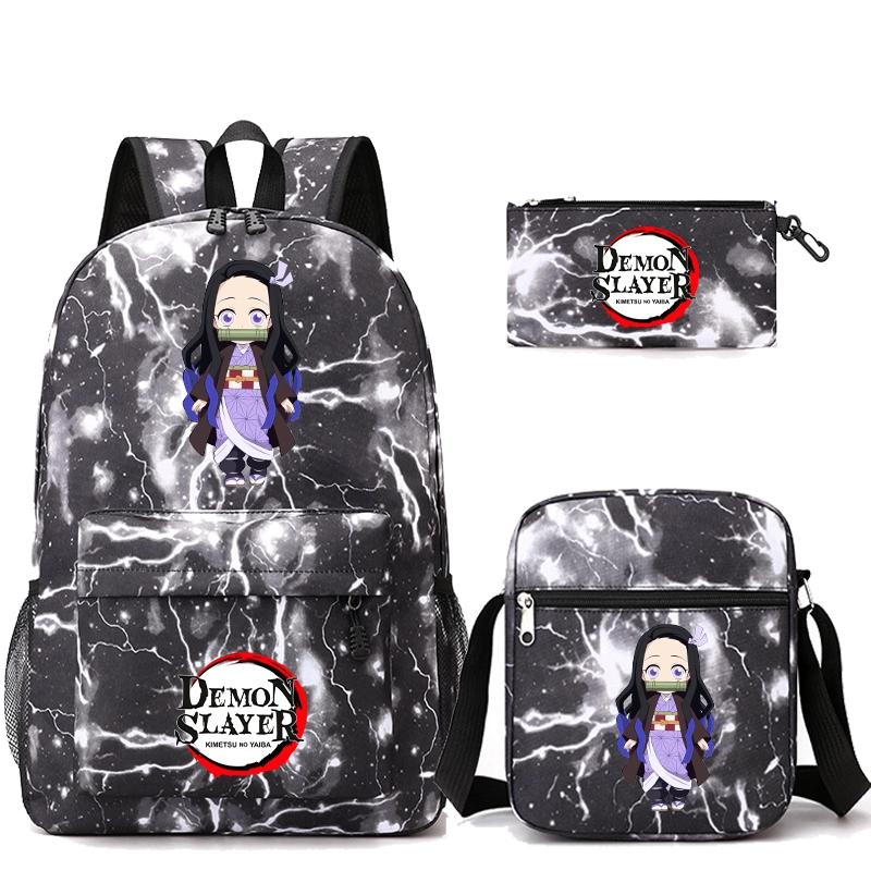 3 шт./компл. рюкзак «Убийца Демонов» в стиле аниме с сумкой на плечо, пенал для мальчиков и девочек, школьная сумка для книг, мужская и женская дорожная сумка