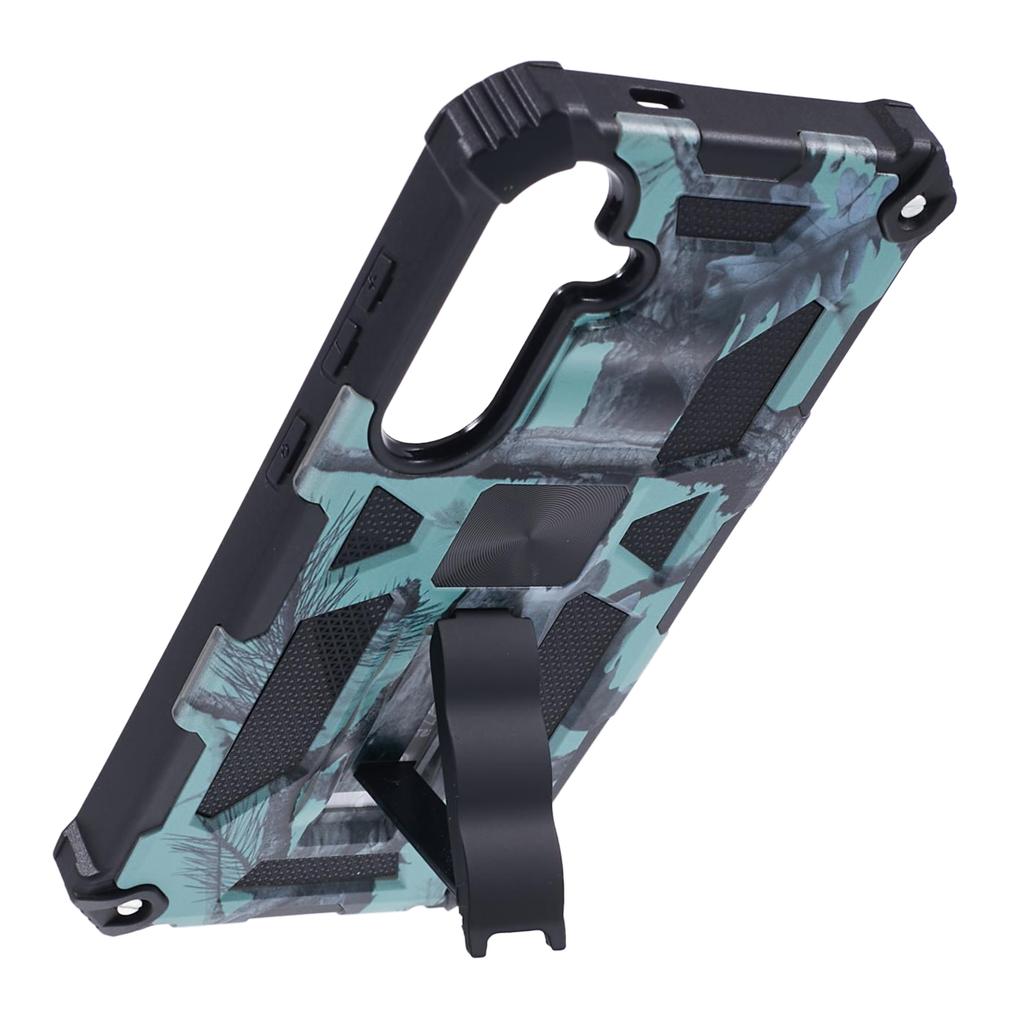 For Samsung Galaxy S24 Camouflage Pattern Case Kickstand TPU+PC Phone Cover