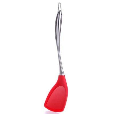 Non-Stick Silicone Cooking Spatula Turner Large Soup Spoon Ladle Stainless Steel Handle Serving Spoon Kitchen Cooking Utensils