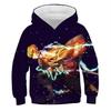 4-13 лет Дети Аниме Demon Slayer Kimetsu no Yaiba 3D Print Hoodies Мальчик Девочки Harajuku Hooded Sweatshirts Детские спортивные костюмы Одежда
