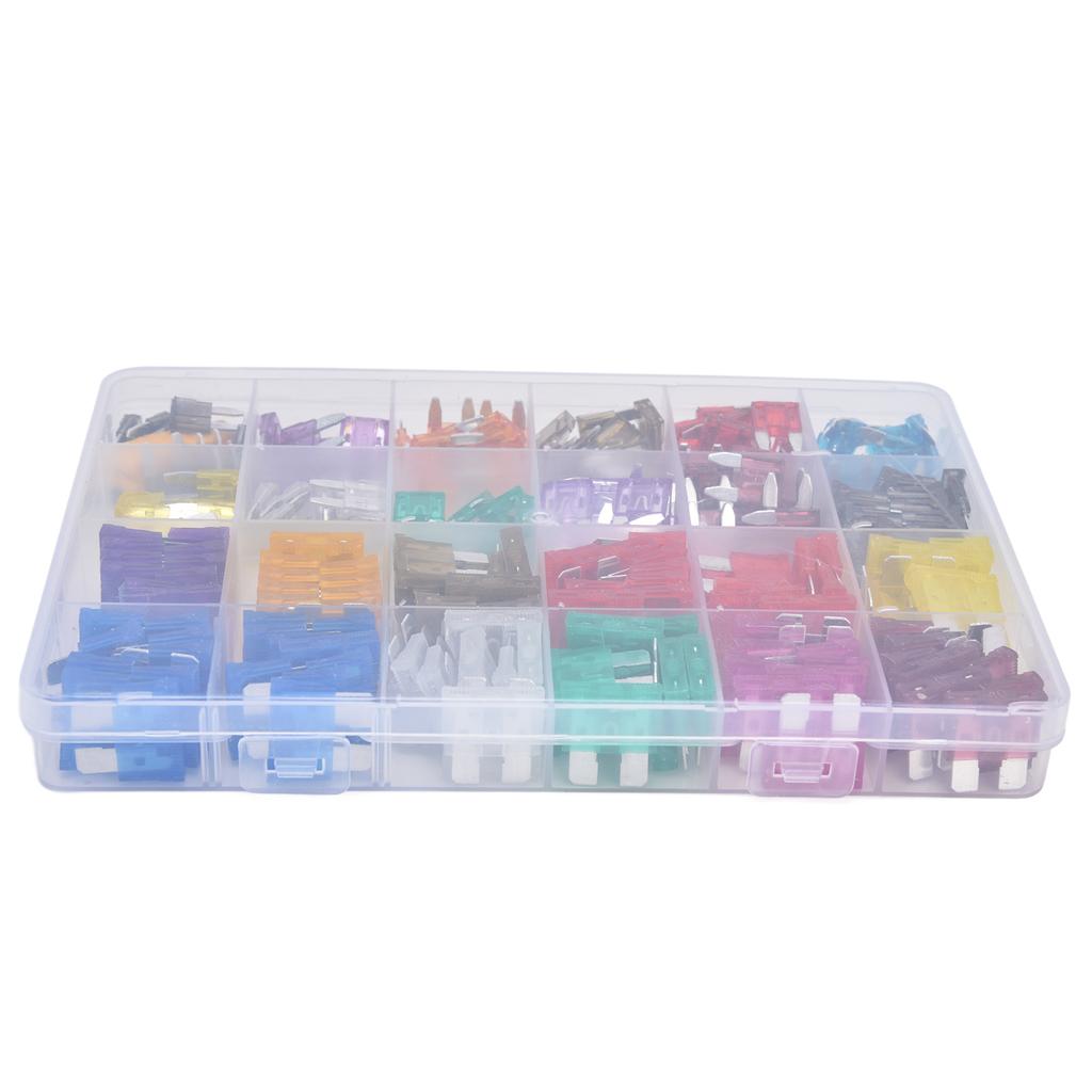 250Pcs Car Fuses Assortment Kit Blade Type Aluminum Sheet Automotive Replacement 2A40A M S