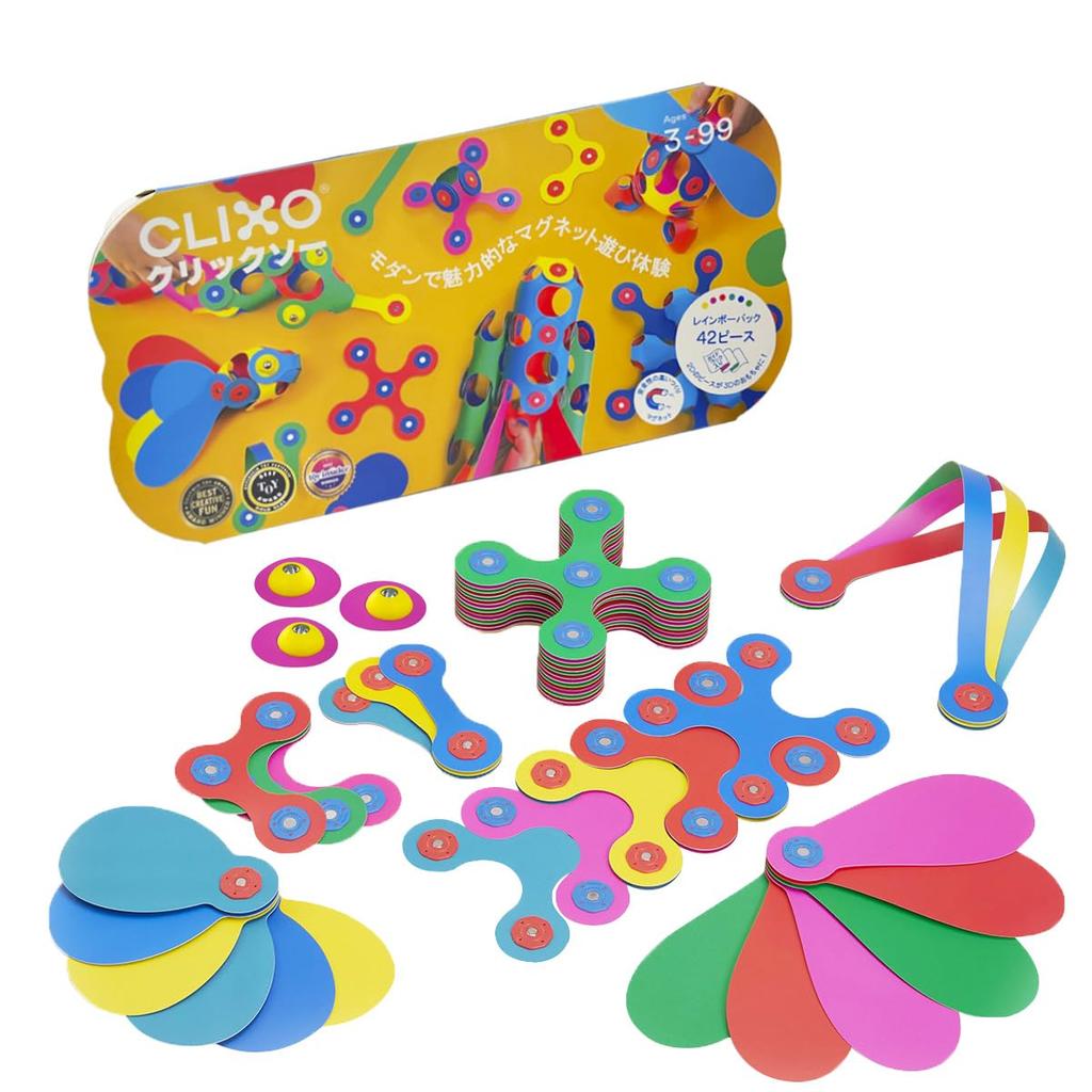 RANGS Click Saw CLIXO (Rainbow Pack) Magnet Educational Toy STEM Education Assembly Toy Magnet Block