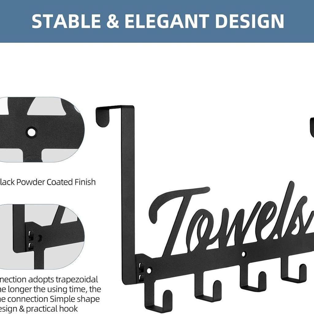 Wall-mounted Bathroom Towel Rack, Kitchen Hooks, Creative Letter Hooks, Wardrobe Metal Hooks