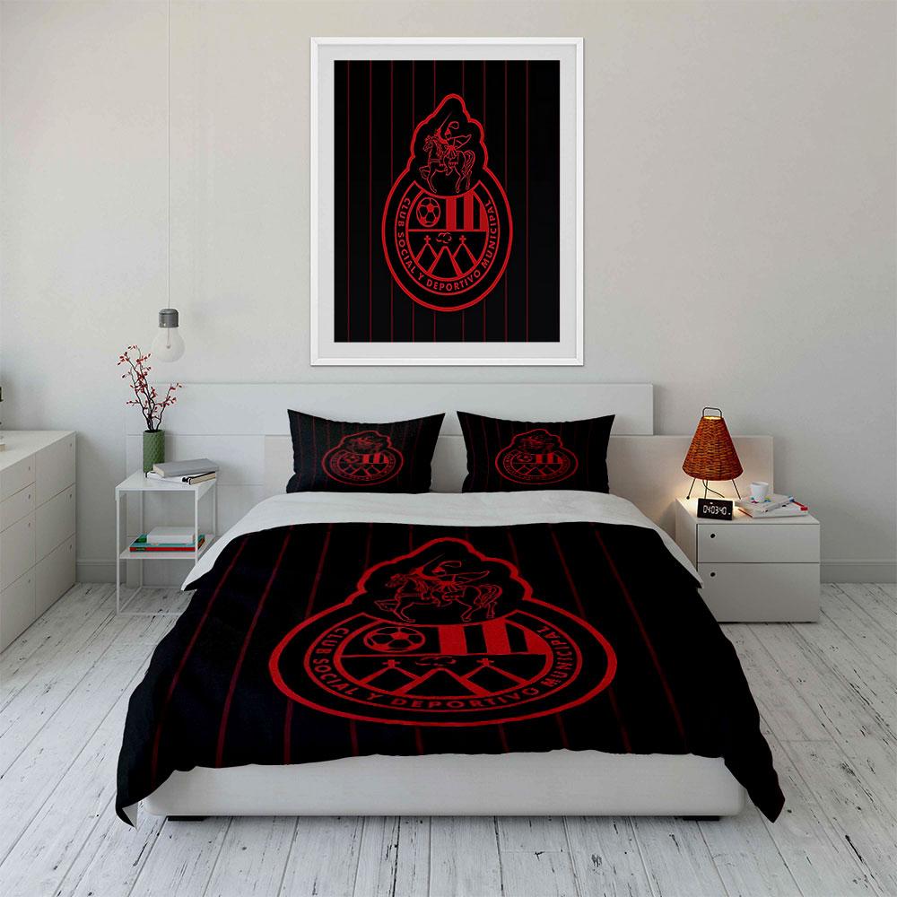 "Red and Black Sports Emblem" Bedding Duvet Cover Set Duvet Cover Pillowcases (1 * Duvet Cover 2 * Pillowcases, without duvet insert)
