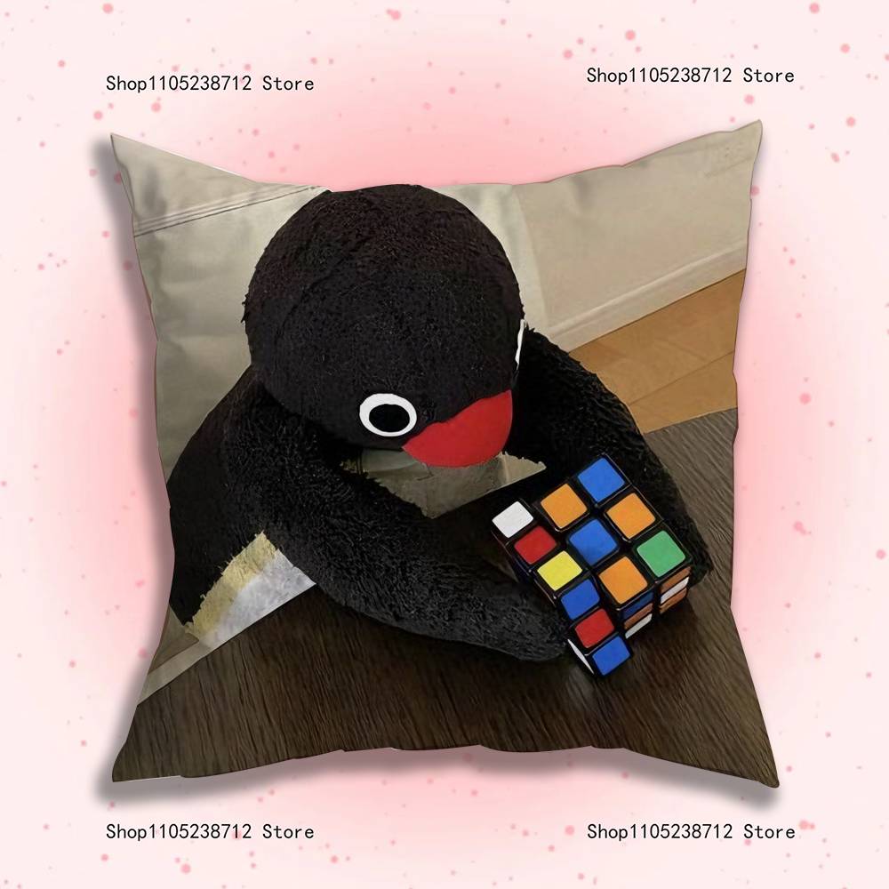 Смешная наволочка для подушки с пингвином P-Pingu для декора дивана, автомобиля, офиса, комнаты, печатная наволочка, декорации и чехол-защита