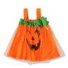 Тюлевое платье с подтяжками для маленьких девочек на Хэллоуин и тыквой, одежда для детей 0–4 лет