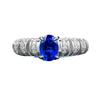 Engagement Ring Lab Grown Blue Gemstone Stone Diamond Luxury Jewelry S925 Sterling Silver Wedding Ring
