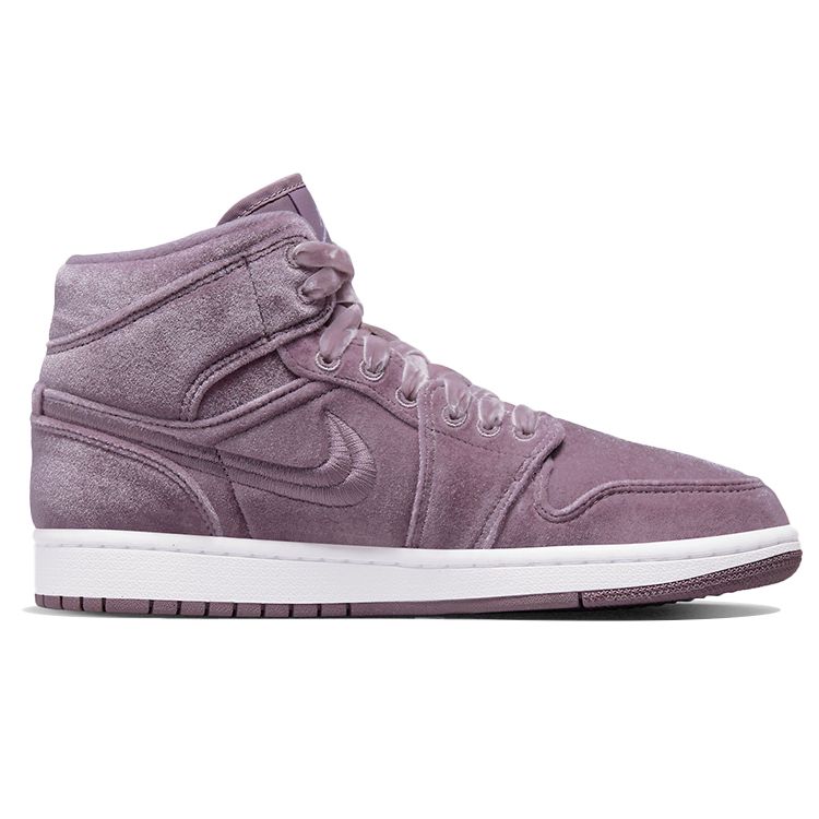 Кроссовки Air Jordan 1 Mid Purple Velvet Женские Фиолетово-Дымчатый Белый DQ8397-500