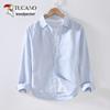 TUCANO Men's Cotton-Linen Long Sleeve Casual Shirt