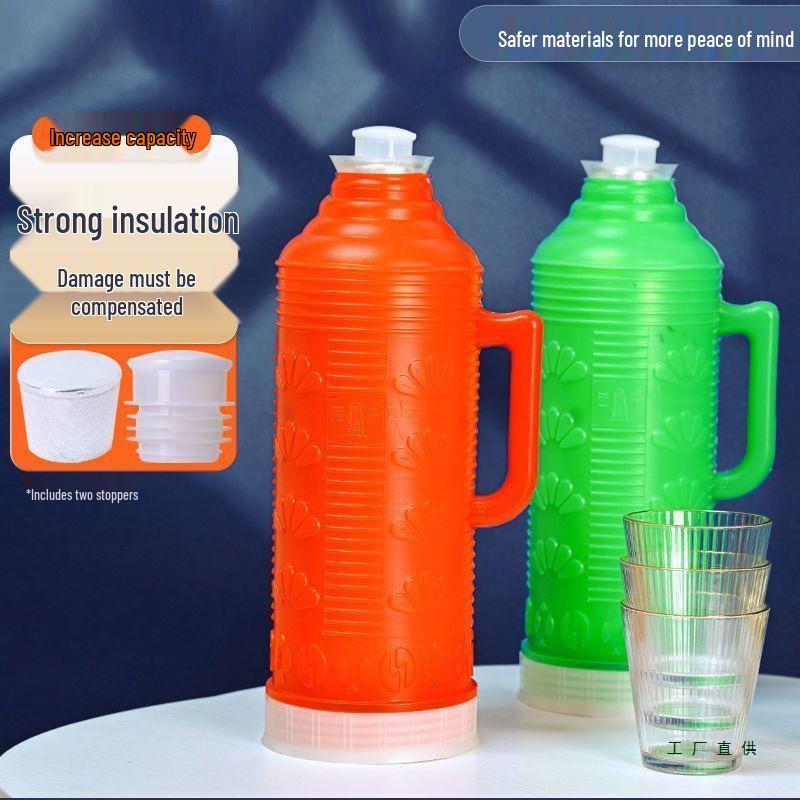 Large Capacity Traditional Thermos with Plastic Shell - Ideal for Home or Dorm Use