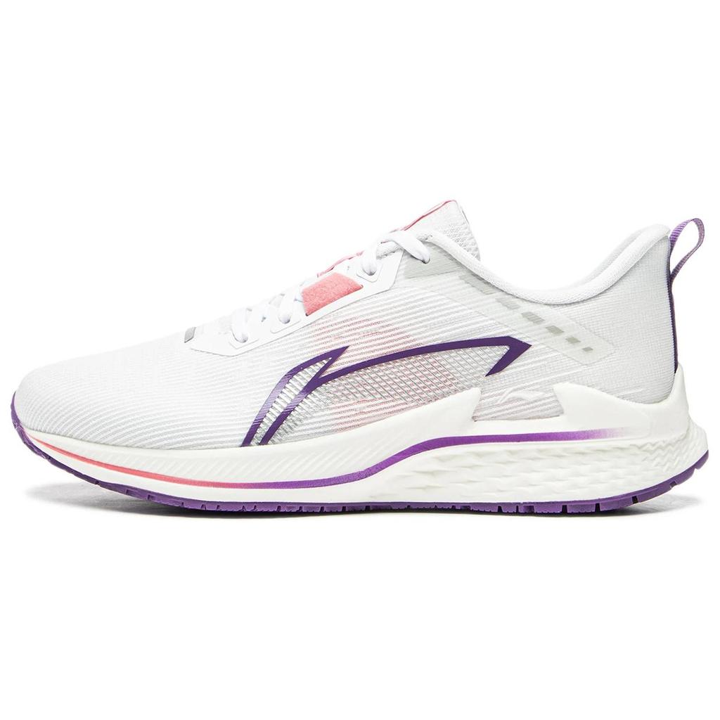 Li-Ning Comfortable Versatile Non-Slip Wear-Resistant Breathable Low-Top Casual Running Shoes Women Sneaker White Purple ARBU006-1
