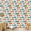 Colorful cars and animals wallpaper for living room and bedroom 50x1000
