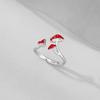 Хорошая мода Красный Гриб Ежедневный Ювелирный Подарок Популярный Для Женщин Милое Кольцо