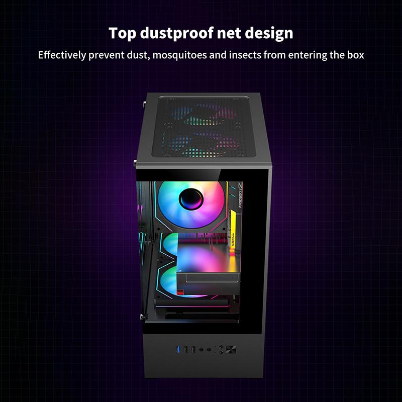 Прозрачный корпус настольного ПК, компьютерная башня для материнской платы M-Atx Itx, вентиляторы 240 мм, жесткий диск 3,5 дюйма, удлиненное основание, держатель SSD 2,5 мм