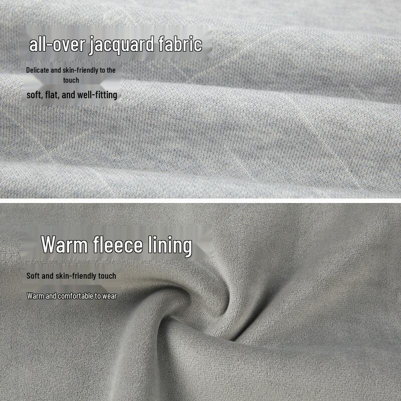 HLA Men's Jacquard Crew Neck Long-Sleeve Fleece Sweater