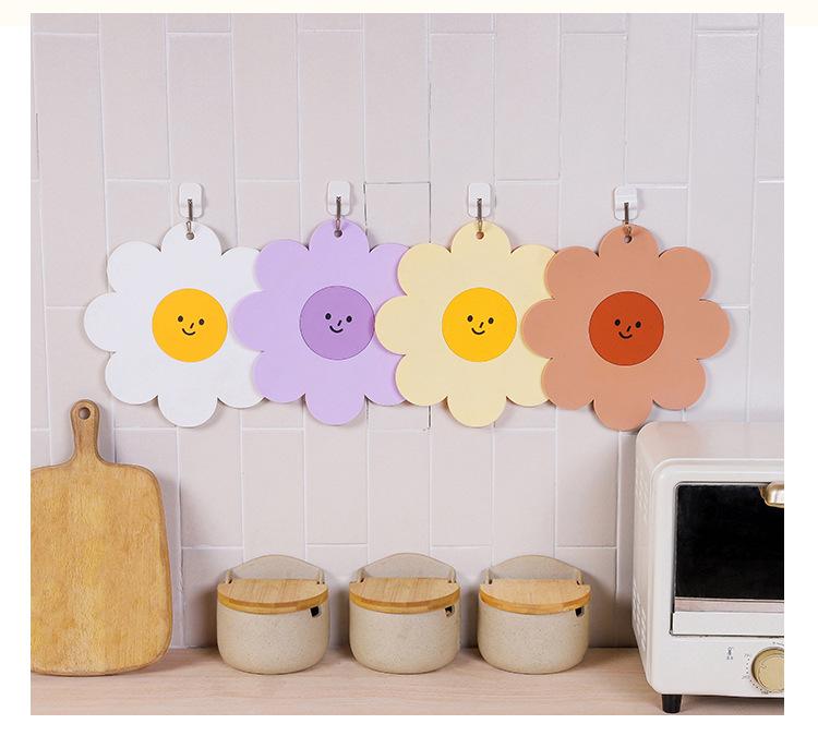 Sunflower Cute Placemat Coaster Anti-skidding and Heat-resistant Silicone Cup Pads Coffee Hot Pad Kitchen Home Tableware Set