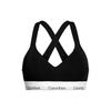 Color Block Letter Print Sleeveless Bra Women Underwear Black QF1654-001