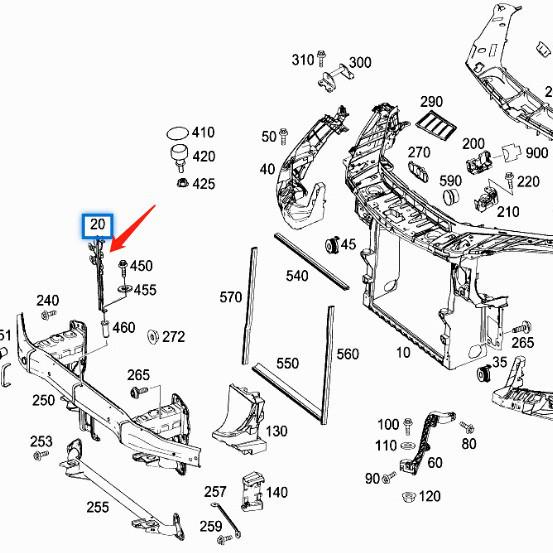 Кронштейн для радара Mercedes-Benz W166 ML400/W292 GLE 350