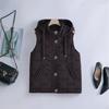Loose vest women's winter new vest hooded vest warm versatile cotton vest thickened jacket
