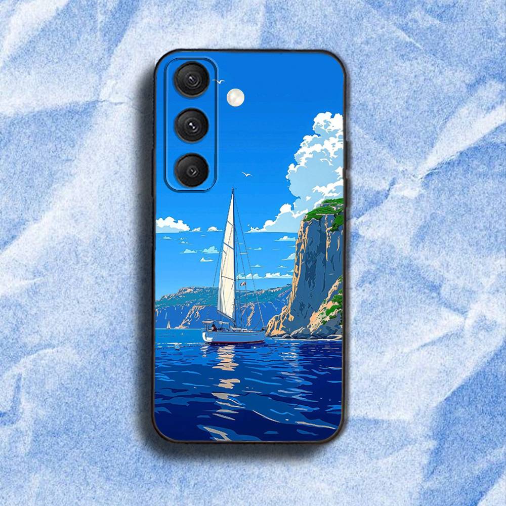 S-Sailing S-Ship Boat Phone Case For Samsung S25,S24,S21,S22,S23,S30,Ultra,S20,Plus,Fe,Lite,5G Black Cover