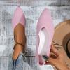 Stretch Knit Ballet Flats Women Loafers Spring Breathable Mesh Flat Shoes Ballerina Moccasins Casual Pointed Toe Boat Shoes