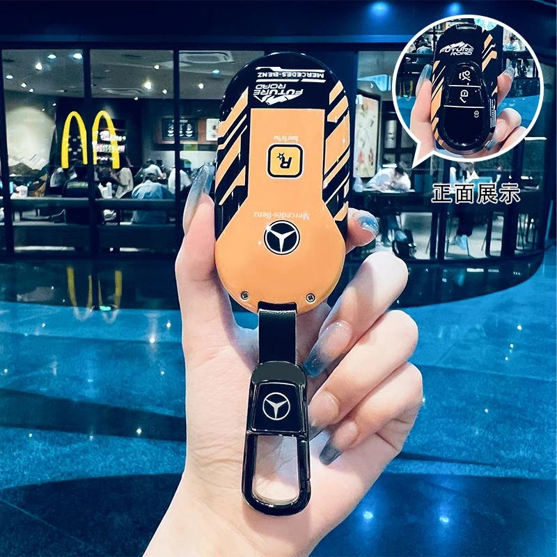 SFX1 Car Key Case Cover for Mercedes Benz 2022 C S Class W206 W223 S350 C260 C300 S400 S450 S500 TPU Shell Fob Holder Protector