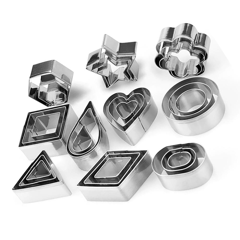 30pcs Stainless Steel Metal Cookie Cutters Box Packed Mini Cookie Cutters  For Kids Baking