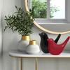 Creative Black and Red Glossy Ceramic Birds Figurines Home Decorations Accessories Party (Pack of 2, Black & Red)