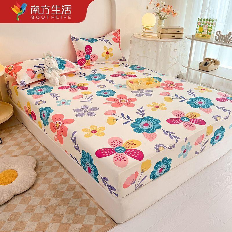 Простыня на резинке из стираного хлопка, цельное чистое покрывало, чехол для матраса Simmons, наволочка 2 шт., 3 шт.