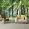 Sunny Green Forest 3d Wall Mural Living Room Restaurant Cafe Backdrop Wallpaper Home Decor