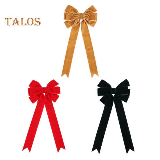 5 шт. рождественские бархатные банты, праздничные украшения для елки, венок из бархатной ленты, бант для упаковки подарочной коробки, сделай сам