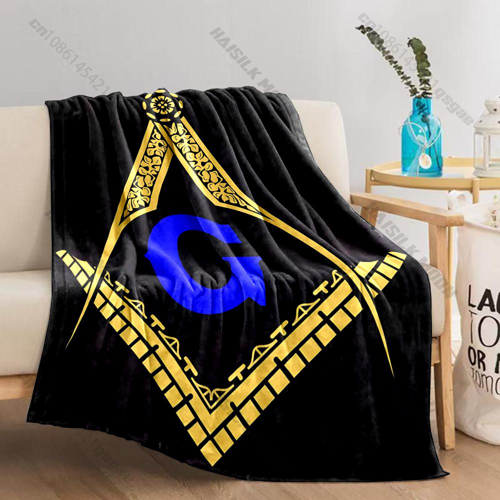 Large Size Lightweight Classic M-Freemas0nry Print Blanket Super Soft Cozy Home Bed Sofa Office Camping Shawl Blanket Great Gift