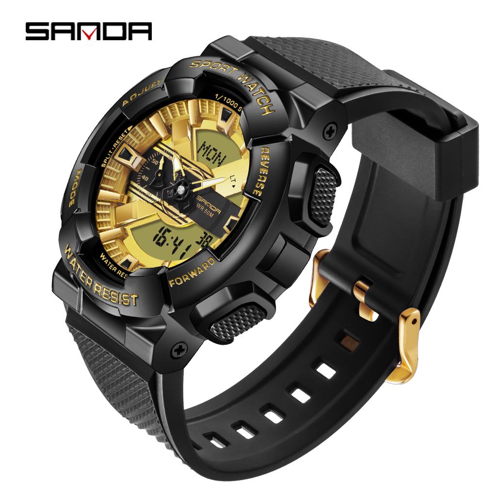 SANDA новая пара 9004/3137 Fantasy красочные мужские и женские часы модные трендовые часы с двойным дисплеем уличные часы с ночным светом