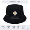Spring Summer Portable Daisies Foldable Sun Hat Bucket Hat Fisherman Cap Beach Cap