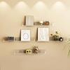 Transparent Floating Wall Shelf Self-adhesive Great Stickiness Thick Bookshelf Bathroom Living Room Ornament Picture Display