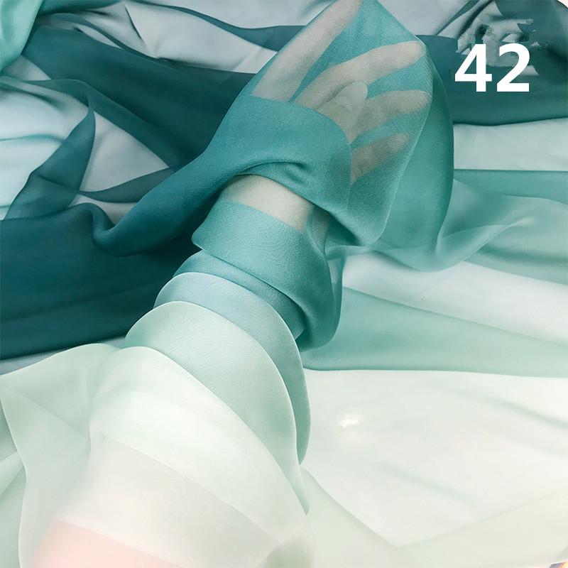 2M Ткань шифон градиентного цвета радуги в древнем стиле 30D органза тюль для DIY ханьфу свадебного платья сценического декора