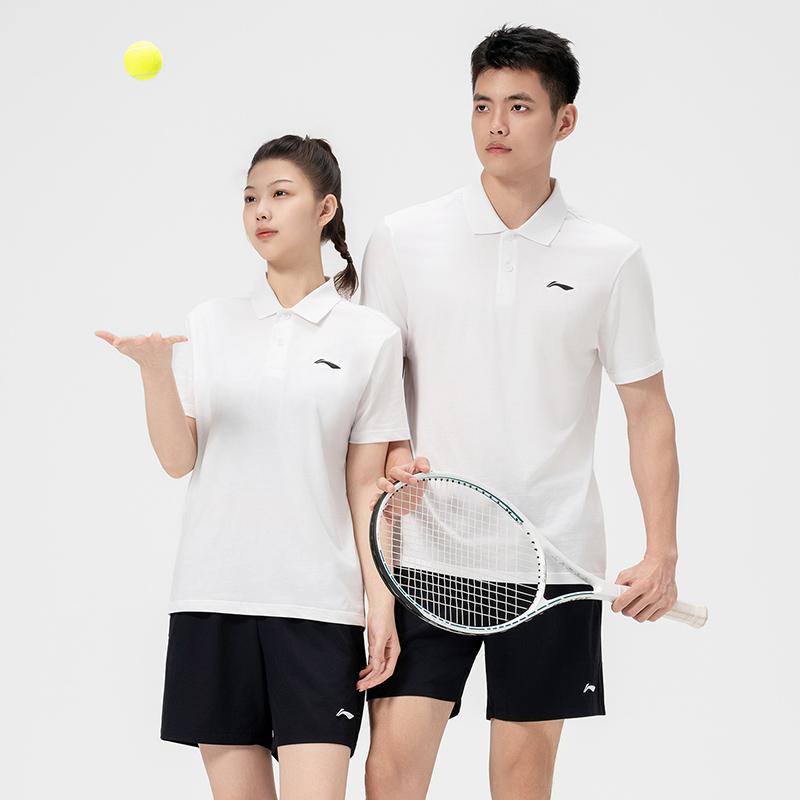 Серия настольного тенниса Li Ning Дышащая Мягкая Хлопковая Поло С Коротким Рукавом Тренировочный Матчевый Костюм Унисекс спортивная одежда AWBW107-4