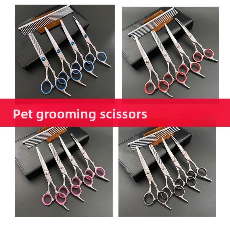 8 Piece Pet Grooming Scissors Set Professional Dog Cat Hair Trimming Shears Kit 6 Inch Stainless Steel