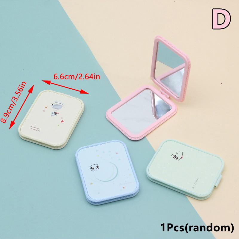 Handheld Makeup Mirror Double Sided Mini Portable Pocket Folding Round Makeup Mirror For Travel Beauty Cosmetic Tool